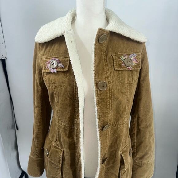 American Eagle Outfitters Unique Brown sherpa Trench Barn Coat Small - Picture 5 of 13